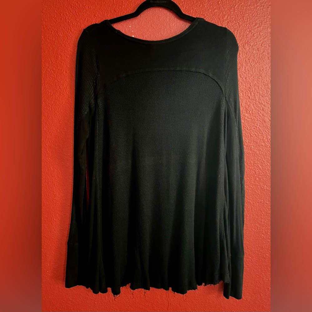 Free People Black Ruffled Tunic Blouse - Picture 6 of 14